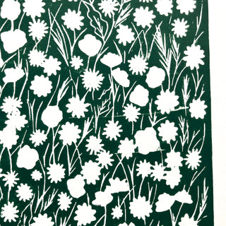 SECONDS : Hand Block Printed Meadow Art Print - No. 5683