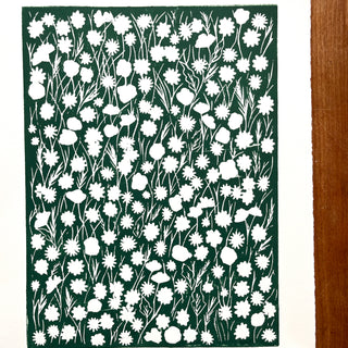 SECONDS : Hand Block Printed Meadow Art Print - No. 5683