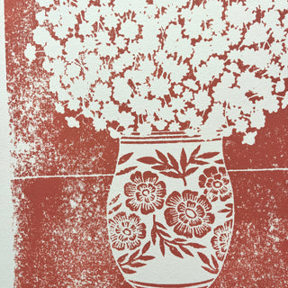 SECONDS : Hand Block Printed Vase Art Print - No. 5686