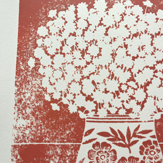 SECONDS : Hand Block Printed Vase Art Print - No. 5686
