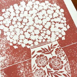 SECONDS : Hand Block Printed Vase Art Print - No. 5686
