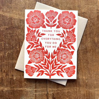 "Thank You for Everything You Do For Me," Offset Printed Card