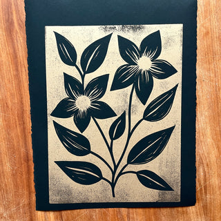 SECONDS : Hand Block Printed Art Print - No. 5690
