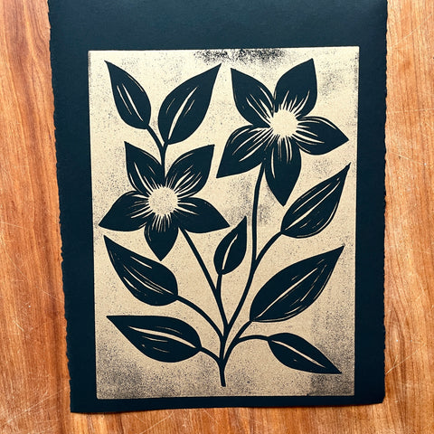 SECONDS : Hand Block Printed Art Print - No. 5690