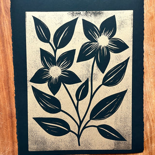 SECONDS : Hand Block Printed Art Print - No. 5690