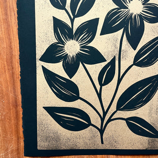 SECONDS : Hand Block Printed Art Print - No. 5690