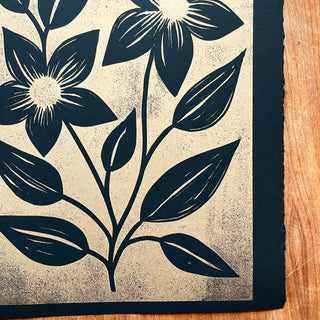 SECONDS : Hand Block Printed Art Print - No. 5690