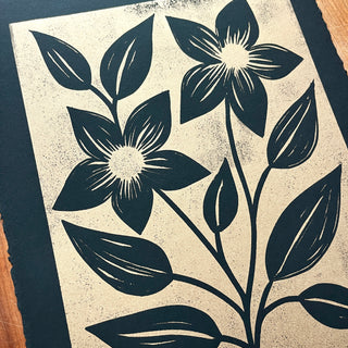 SECONDS : Hand Block Printed Art Print - No. 5690