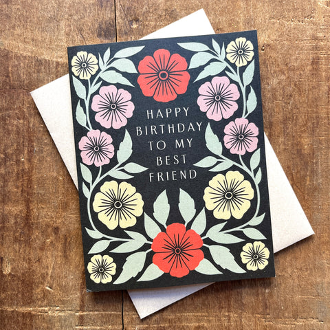 "Happy Birthday to My Best Friend," Offset Printed Card