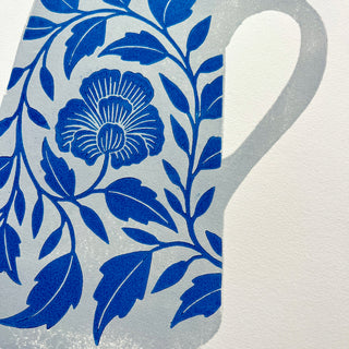 Hand Block Printed Pitcher Art Print - No. 5723
