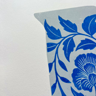 Hand Block Printed Pitcher Art Print - No. 5723