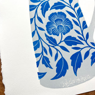 Hand Block Printed Pitcher Art Print - No. 5724