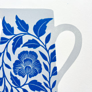 Hand Block Printed Pitcher Art Print - No. 5725