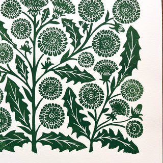 Hand Block Printed Dandelion Art Print - No. 5733