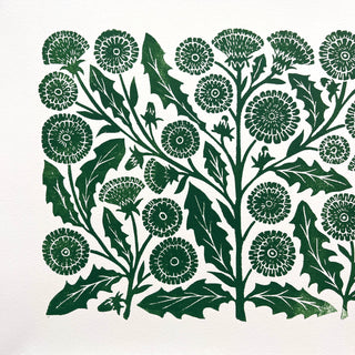 Hand Block Printed Dandelion Art Print - No. 5734