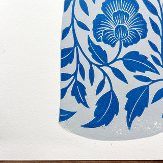 SECONDS : Hand Block Printed Pitcher Art Print - No. 5741
