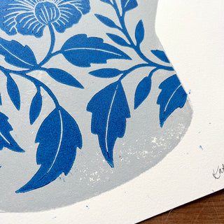 SECONDS : Hand Block Printed Pitcher Art Print - No. 5741