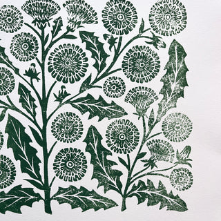 SECONDS : Hand Block Printed Dandelion Art Print - No. 5747