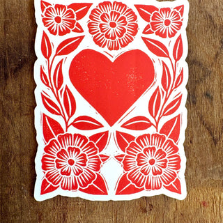 Heart Block Vinyl Sticker