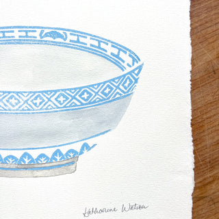 SECONDS: Hand Block Printed Bowl Art Print - No. 6014