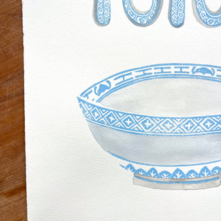 SECONDS: Hand Block Printed Bowl Art Print - No. 6014