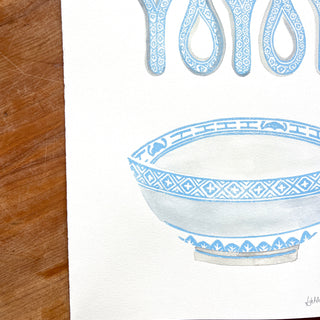 SECONDS: Hand Block Printed Bowl Art Print - No. 6014