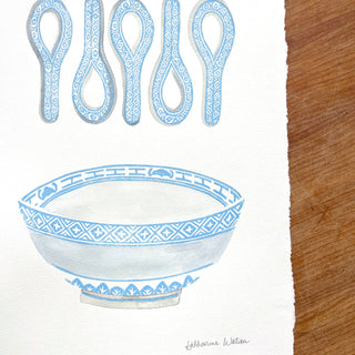 SECONDS: Hand Block Printed Bowl Art Print - No. 6014