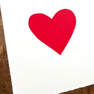 Hand Block Printed Heart Art Print - No. 612