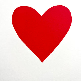 Hand Block Printed Heart Art Print - No. 612