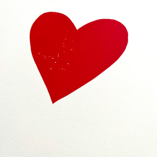 Hand Block Printed Heart Art Print - No. 613