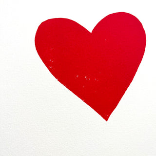 Hand Block Printed Heart Art Print - No. 614