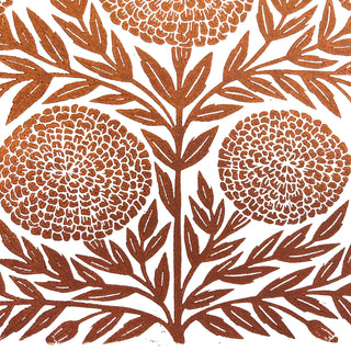 Hand Block Printed Marigold Art Print - No. 617