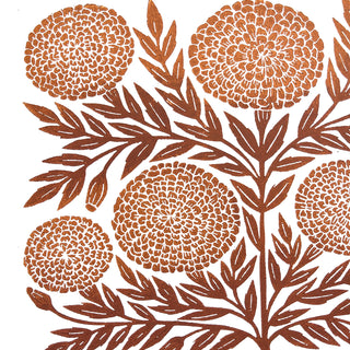 Hand Block Printed Marigold Art Print - No. 619