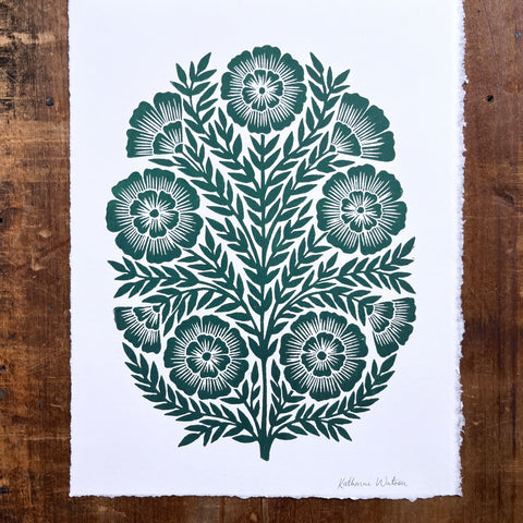 Hand Block Printed Art Print - No. 620