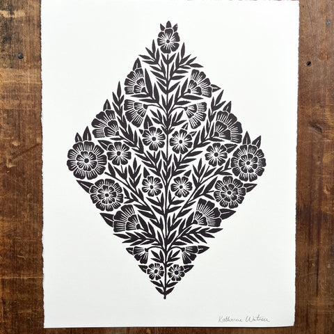 Hand Block Printed Art Print - No. 626
