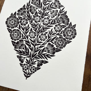 Hand Block Printed Art Print - No. 626