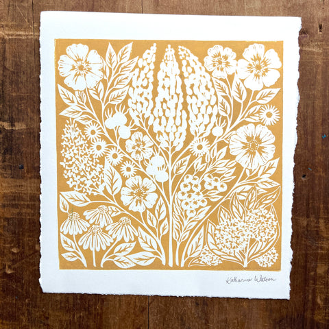 SECONDS : Hand Block Printed Art Print - No. 5750