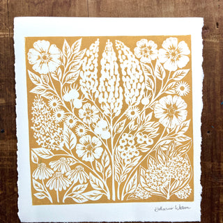 SECONDS : Hand Block Printed Art Print - No. 5750