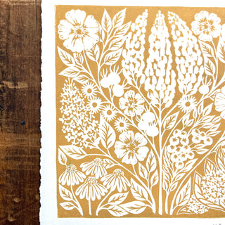 SECONDS : Hand Block Printed Art Print - No. 5750