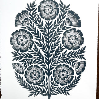 SECONDS : Hand Block Printed Art Print - No. 5753