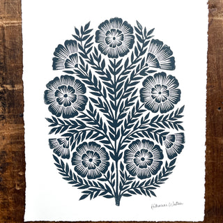 SECONDS : Hand Block Printed Art Print - No. 5754