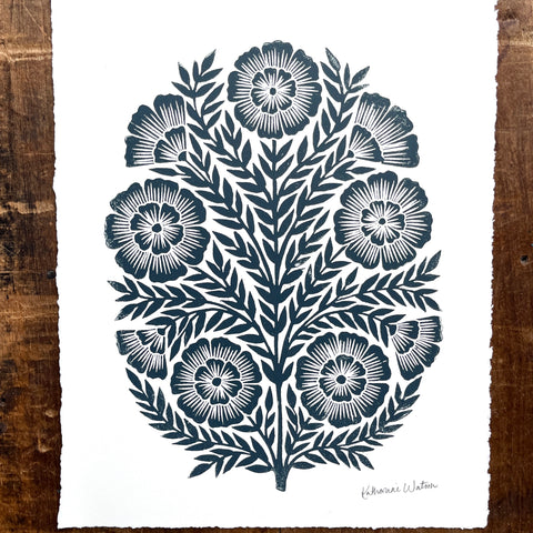 SECONDS : Hand Block Printed Art Print - No. 5754