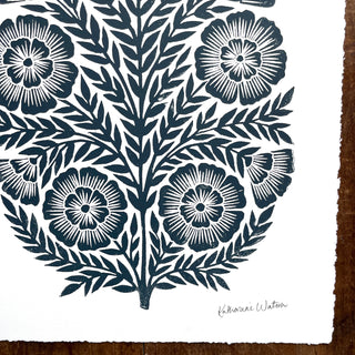 SECONDS : Hand Block Printed Art Print - No. 5754