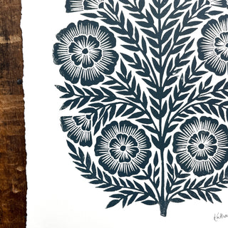 SECONDS : Hand Block Printed Art Print - No. 5754