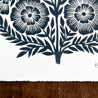 SECONDS : Hand Block Printed Art Print - No. 5754