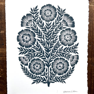 SECONDS : Hand Block Printed Art Print - No. 5755