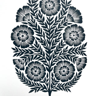 SECONDS : Hand Block Printed Art Print - No. 5755