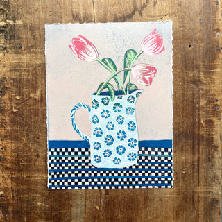 Violet's Multimedia Reduction Print : Tulips No. 7