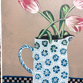 Violet's Multimedia Reduction Print : Tulips No. 8