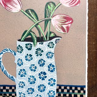 Violet's Multimedia Reduction Print : Tulips No. 8